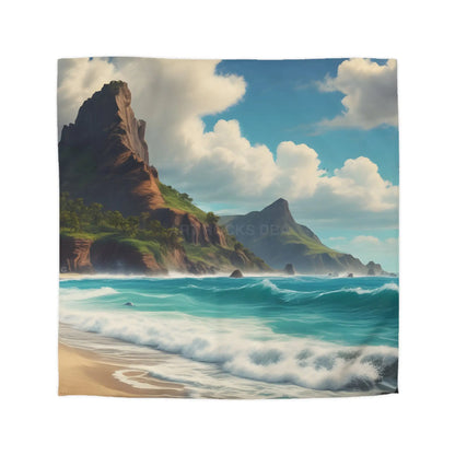 Beach Bliss Microfiber Duvet Cover - Coastal Dream Escape - Queen / White - Home Decor