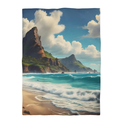 Beach Bliss Microfiber Duvet Cover - Coastal Dream Escape - Twin XL / Cream - Home Decor