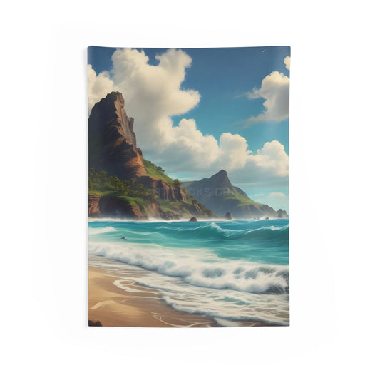Beach Sunset Indoor Wall Tapestry Boho Home Decor Ocean Vibe Art Living Room Wall Hanging Coastal Decoration - 26’’ ×
