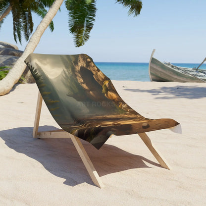 Beach Towel — Tranquil Coastal Cave Scenic Print - 30’’ × 60’’ - Home Decor