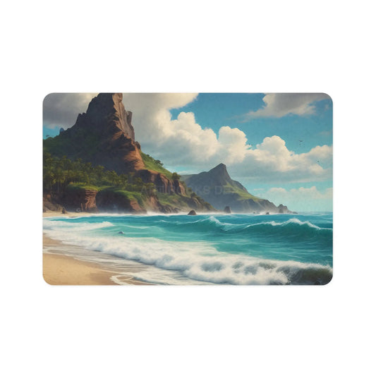 Beachscape Pet Food Mat (12x18) — Coastal Dog & Cat Feeding Mat - 12’’ × 18’’ / Rectangle - Pets