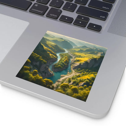 Beautiful River Square Stickers Scenic Decor Eco-Friendly Gift Journaling Stickers Outdoor Aesthetic - Paper products