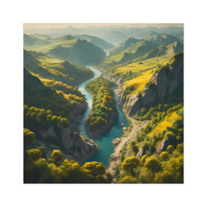 Beautiful River Square Stickers Scenic Decor Eco-Friendly Gift Journaling Stickers Outdoor Aesthetic - Square / 5’’ ×