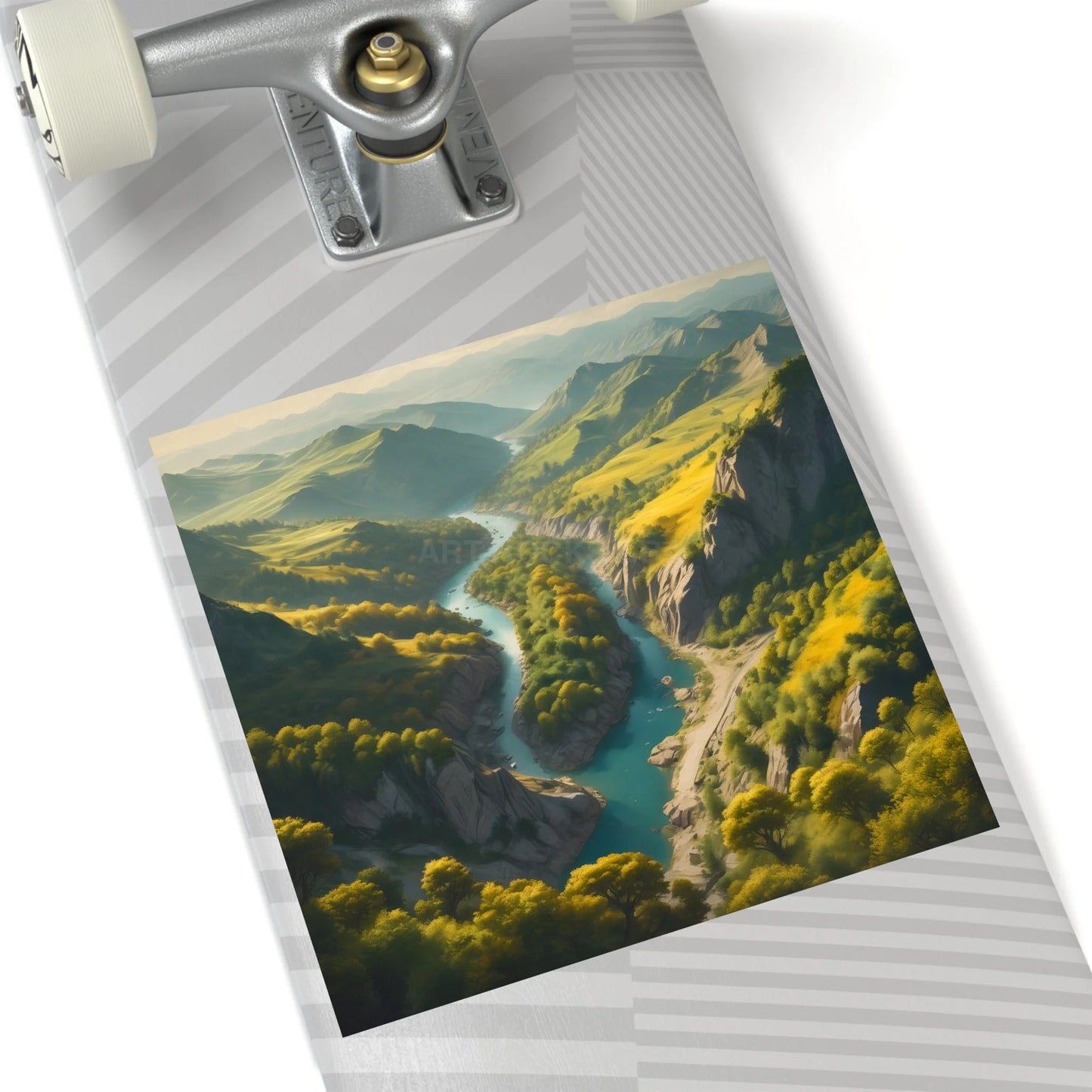 Beautiful River Square Stickers Scenic Decor Eco-Friendly Gift Journaling Stickers Outdoor Aesthetic - Paper products