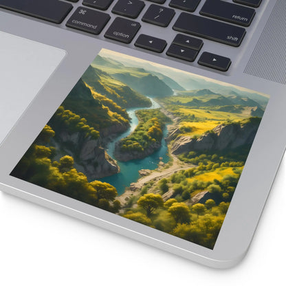 Beautiful River Square Stickers Scenic Decor Eco-Friendly Gift Journaling Stickers Outdoor Aesthetic - Paper products