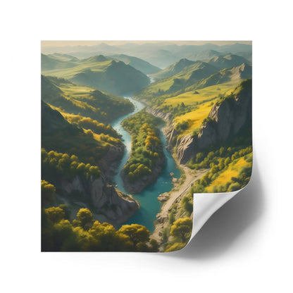 Beautiful River Square Stickers Scenic Decor Eco-Friendly Gift Journaling Stickers Outdoor Aesthetic - Paper products