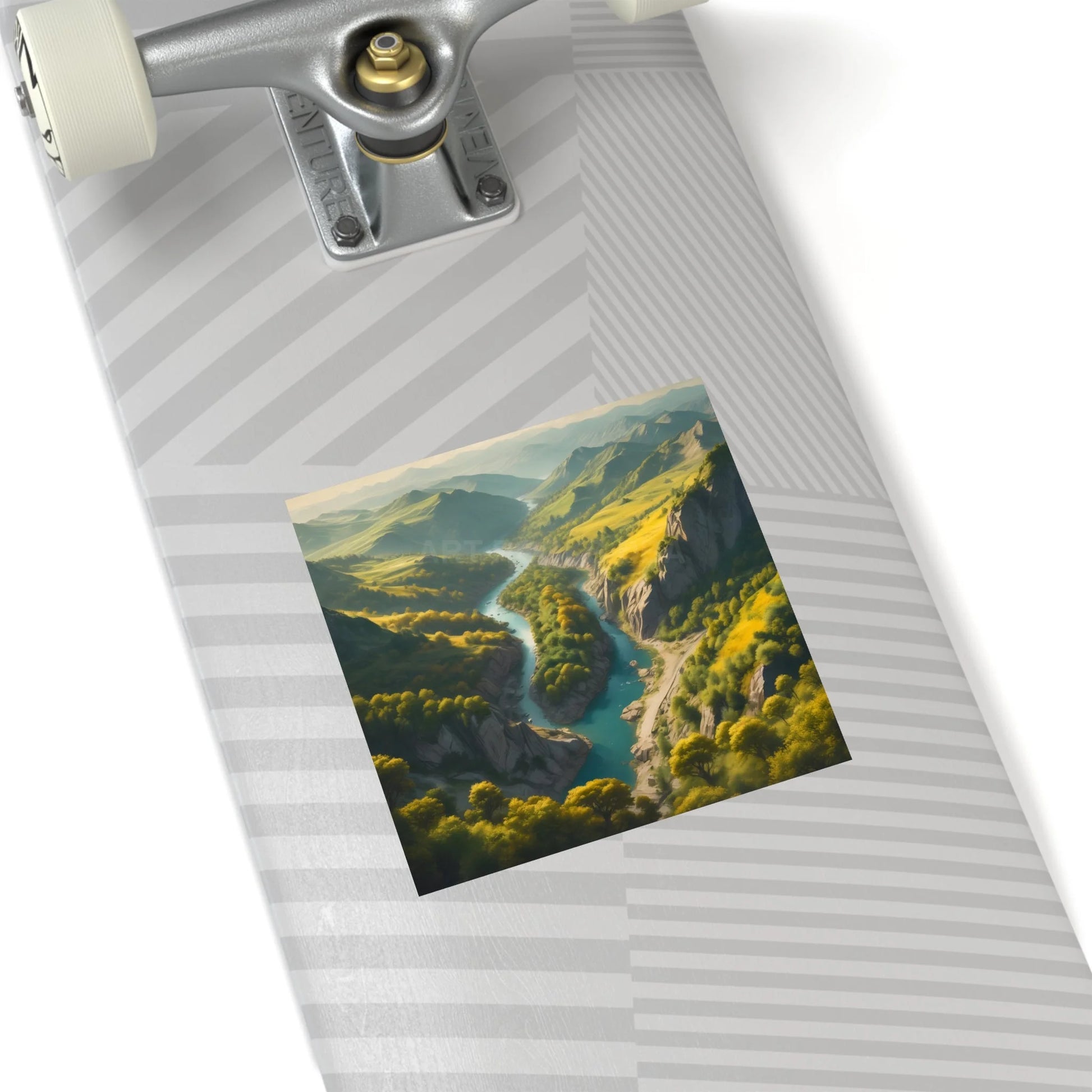 Beautiful River Square Stickers Scenic Decor Eco-Friendly Gift Journaling Stickers Outdoor Aesthetic - Paper products