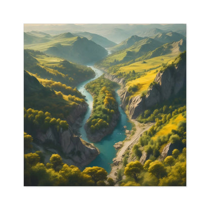 Beautiful River Square Stickers Scenic Decor Eco-Friendly Gift Journaling Stickers Outdoor Aesthetic - Square / 2’’ ×