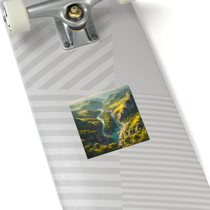 Beautiful River Square Stickers Scenic Decor Eco-Friendly Gift Journaling Stickers Outdoor Aesthetic - Paper products