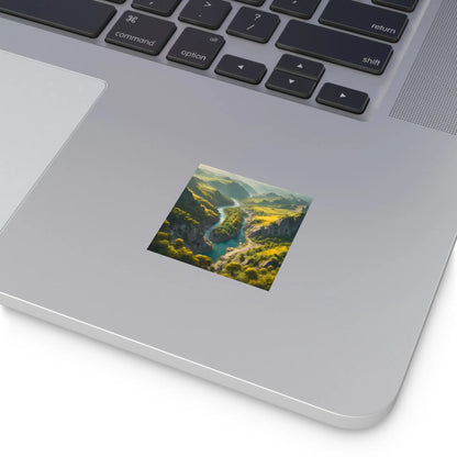 Beautiful River Square Stickers Scenic Decor Eco-Friendly Gift Journaling Stickers Outdoor Aesthetic - Paper products