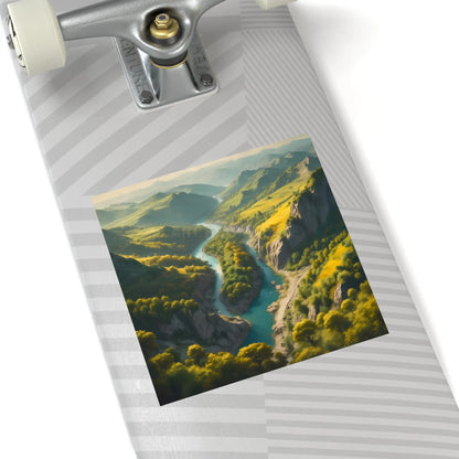 Beautiful River Square Stickers Scenic Decor Eco-Friendly Gift Journaling Stickers Outdoor Aesthetic - Paper products