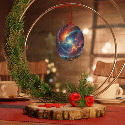 Bell Metal Ornament — Cosmic Nebula Spiritual Holiday Decoration - Home Decor