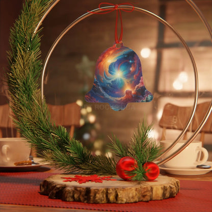 Bell Metal Ornament — Cosmic Nebula Spiritual Holiday Decoration - Home Decor