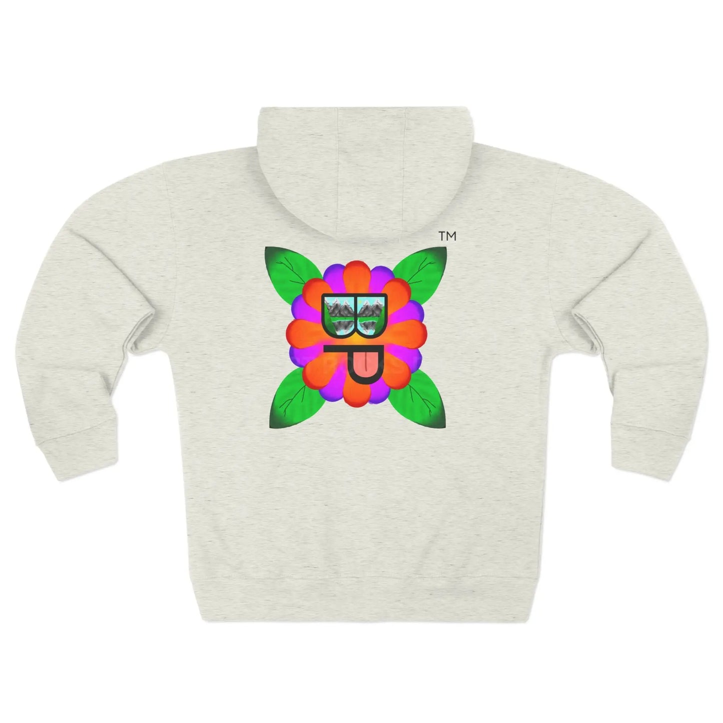 Bloomin’ Paradise Trademark Zip-Up Hoodie — Colorful Flower Sunglasses Logo - Hoodie