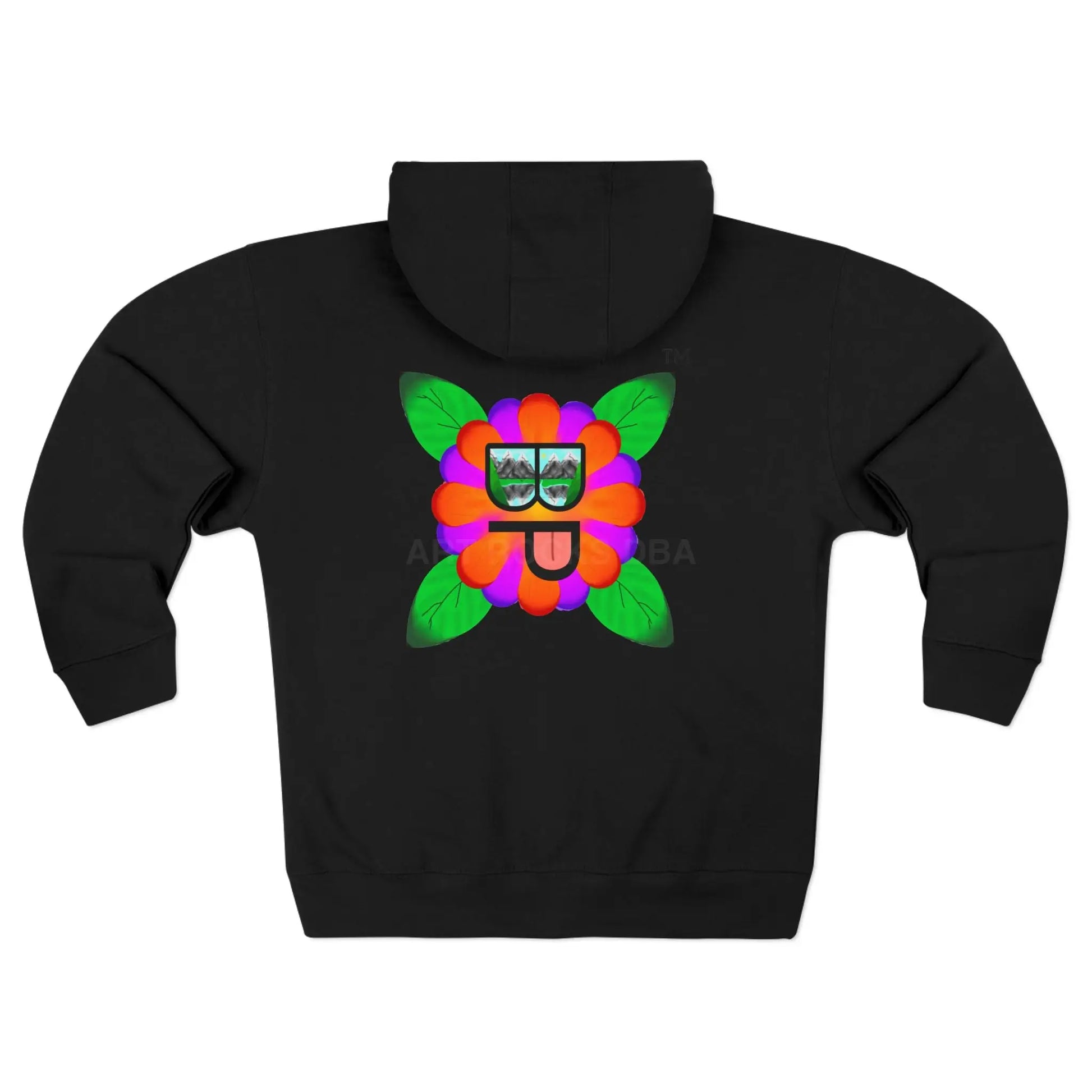 Bloomin’ Paradise Trademark Zip-Up Hoodie — Colorful Flower Sunglasses Logo - XS / Black - Hoodie