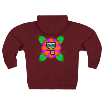 Bloomin’ Paradise Trademark Zip-Up Hoodie — Colorful Flower Sunglasses Logo - Hoodie