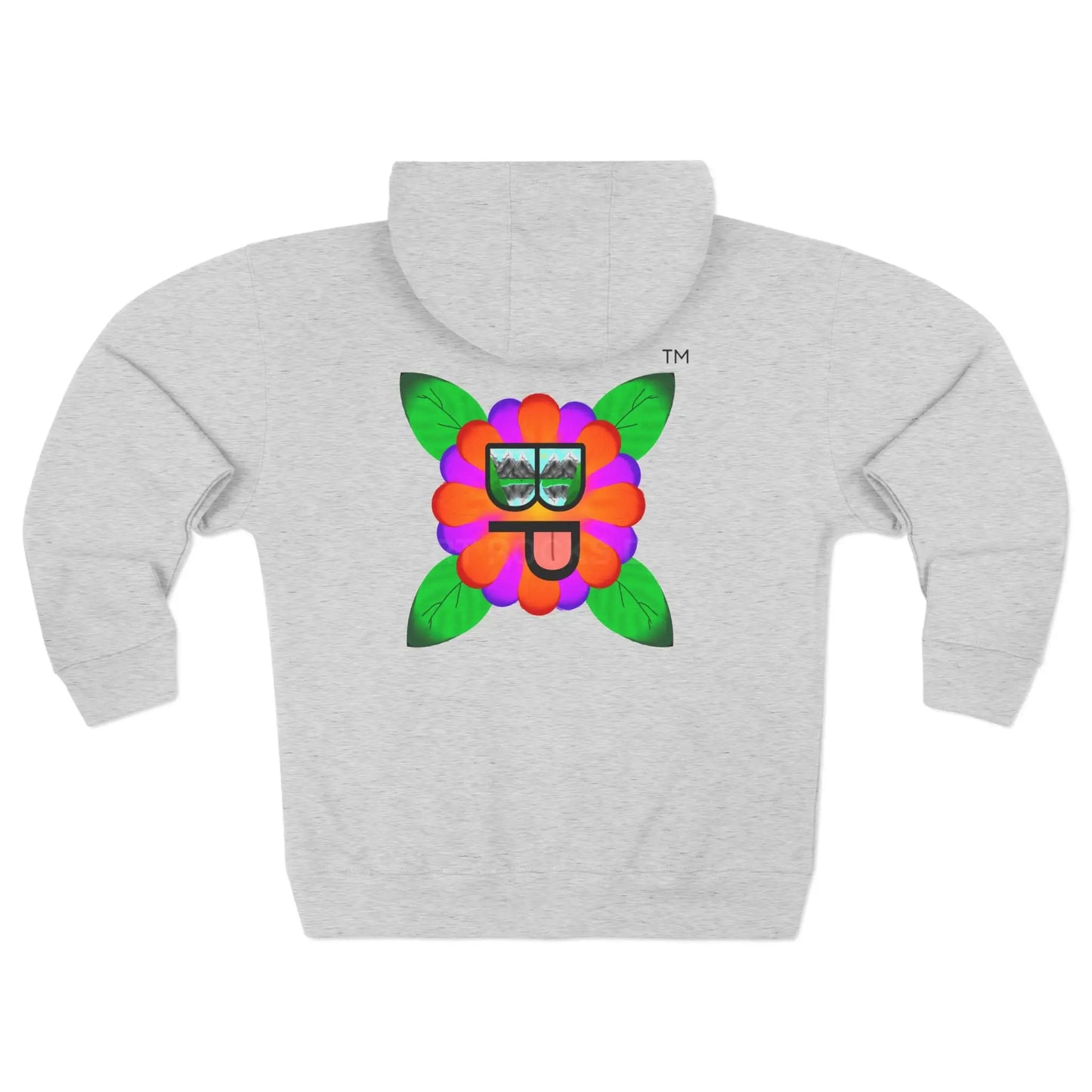 Bloomin’ Paradise Trademark Zip-Up Hoodie — Colorful Flower Sunglasses Logo - XS / Heather Grey - Hoodie