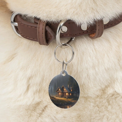 Cabin by the Lake Pet Tag — Rustic Cozy Cottage Dog ID Tag - 1’’ - Pets