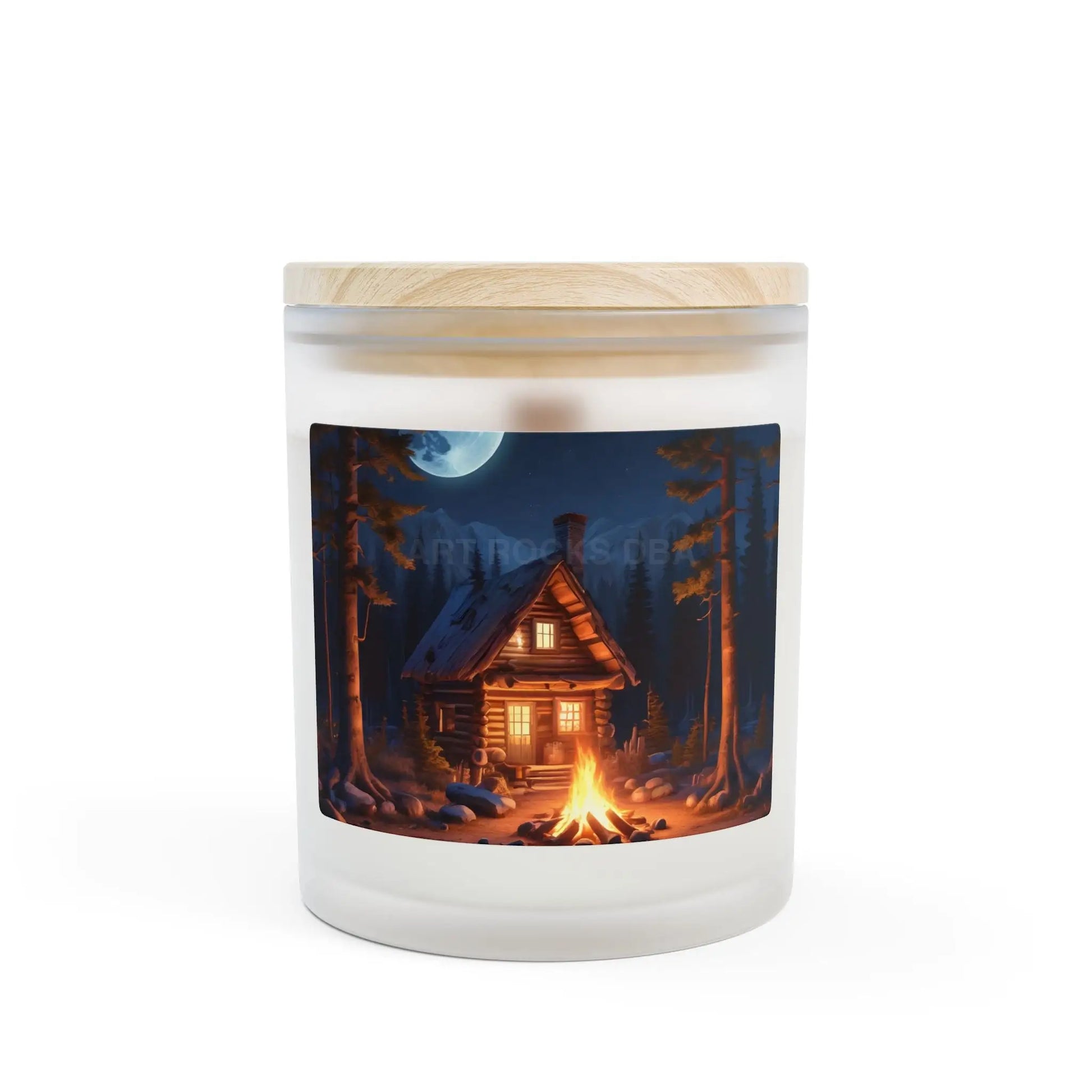 Cabin Campfire Candle — Frosted Glass 11oz - Home Decor