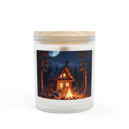 Cabin Campfire Candle — Frosted Glass 11oz - Home Decor