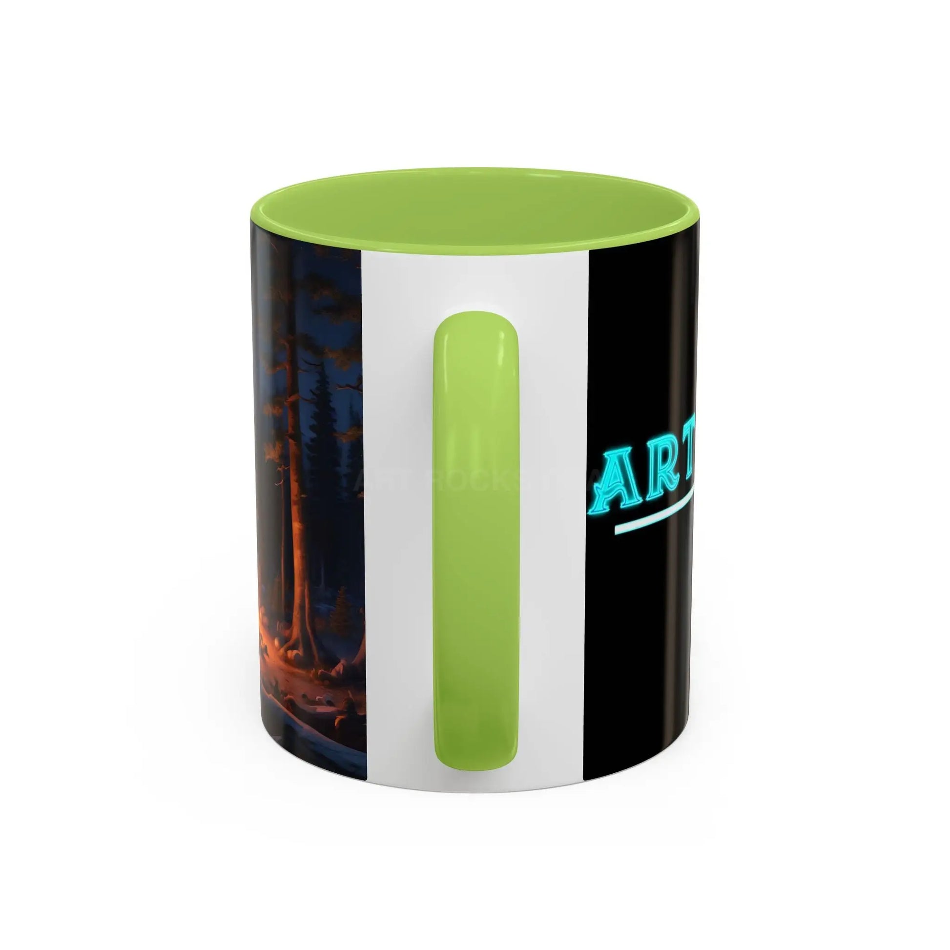 Cabin Campfire Coffee Mug — Moonlit Forest Rustic Ceramic Accent Mug (11/15oz) - Mug