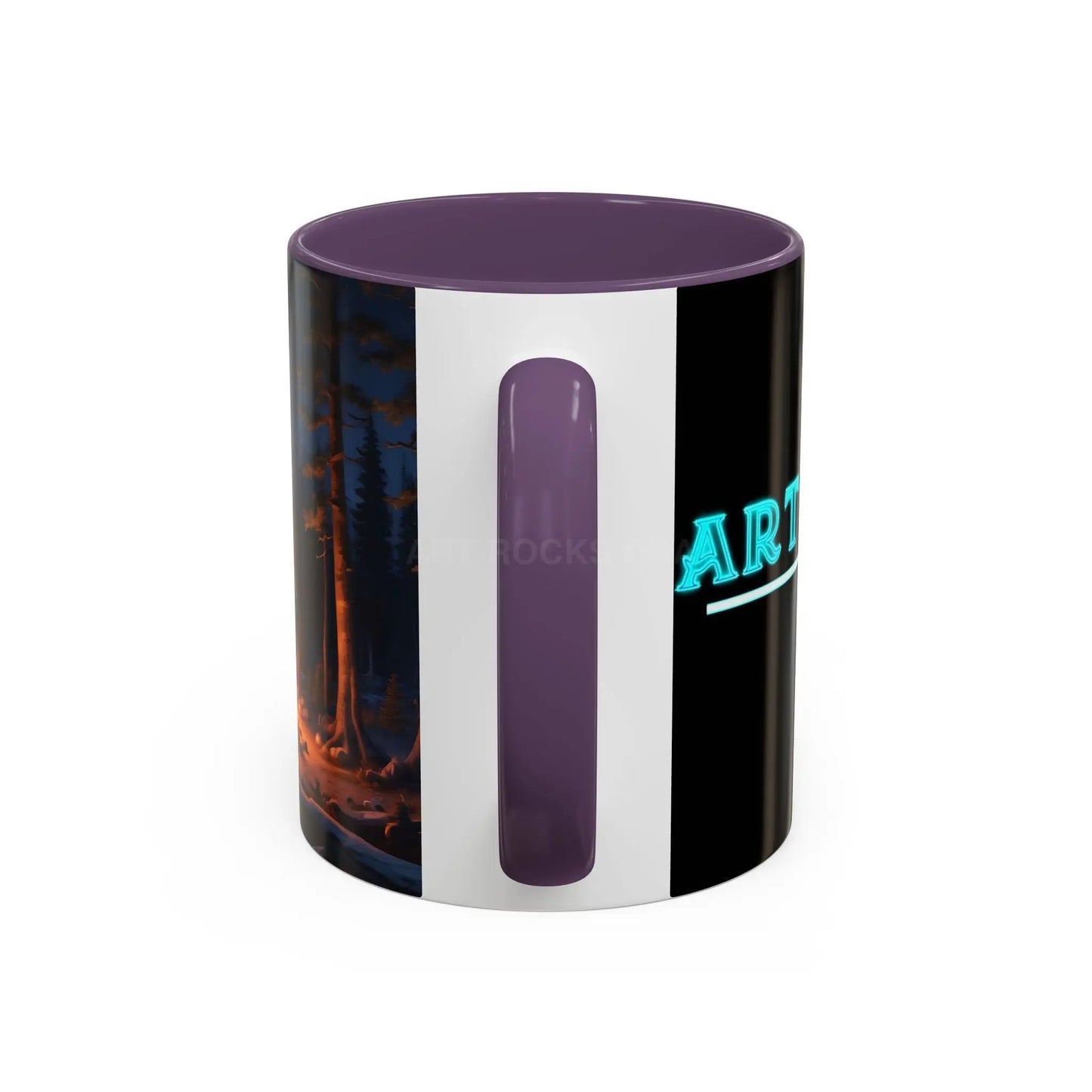 Cabin Campfire Coffee Mug — Moonlit Forest Rustic Ceramic Accent Mug (11/15oz) - Mug