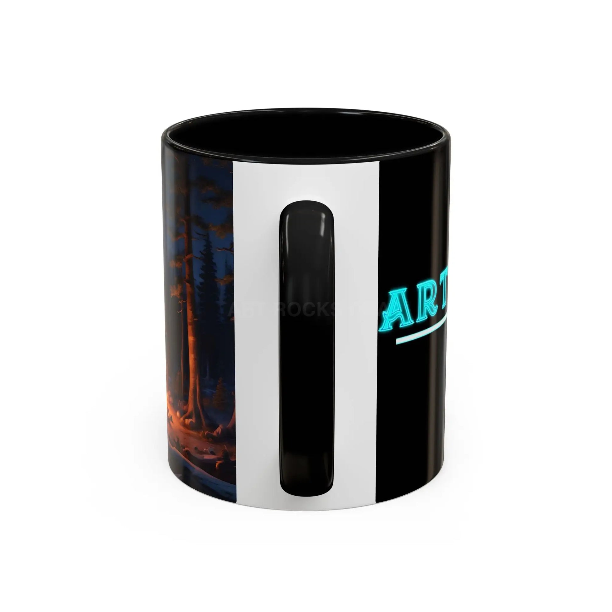 Cabin Campfire Coffee Mug — Moonlit Forest Rustic Ceramic Accent Mug (11/15oz) - Mug