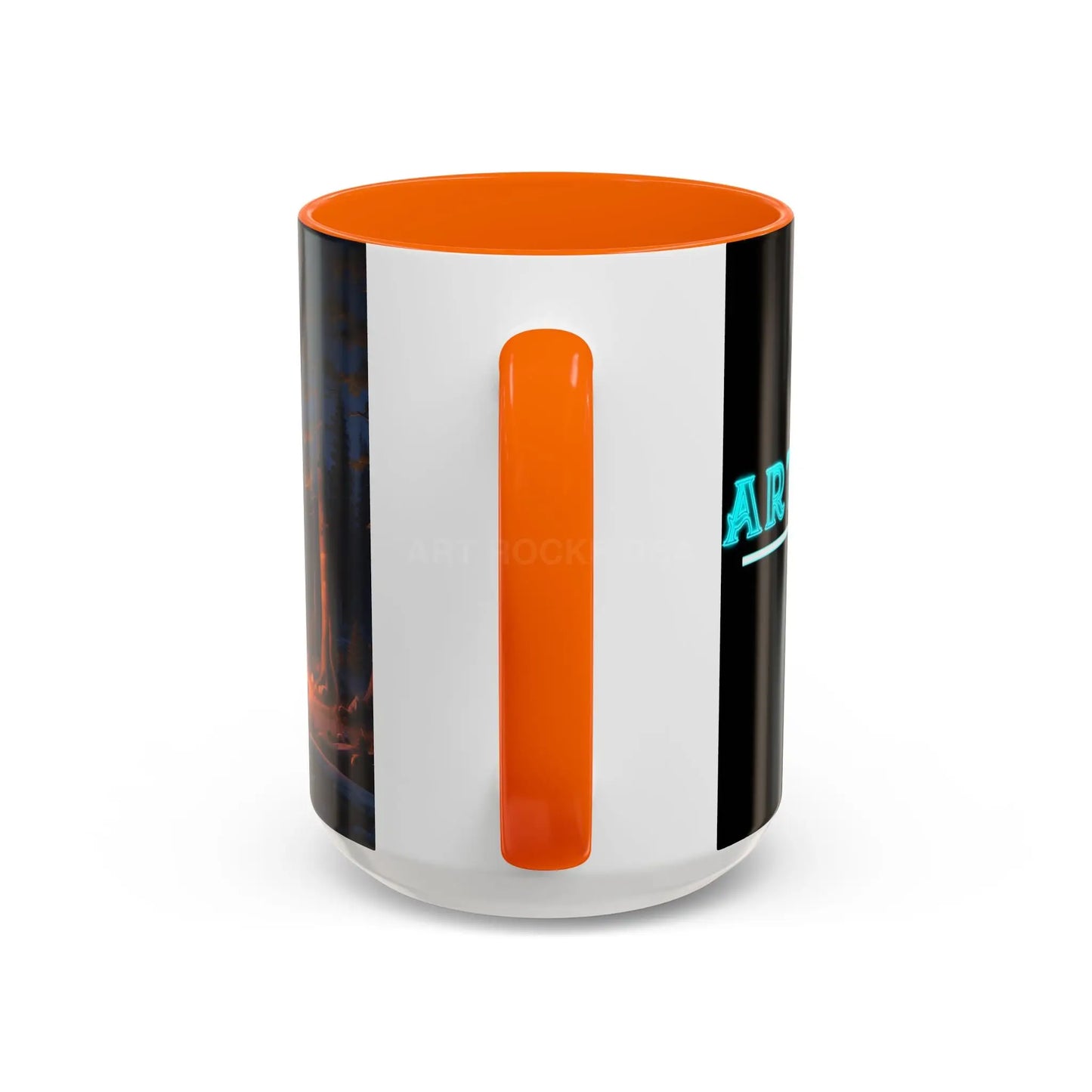 Cabin Campfire Coffee Mug — Moonlit Forest Rustic Ceramic Accent Mug (11/15oz) - Mug