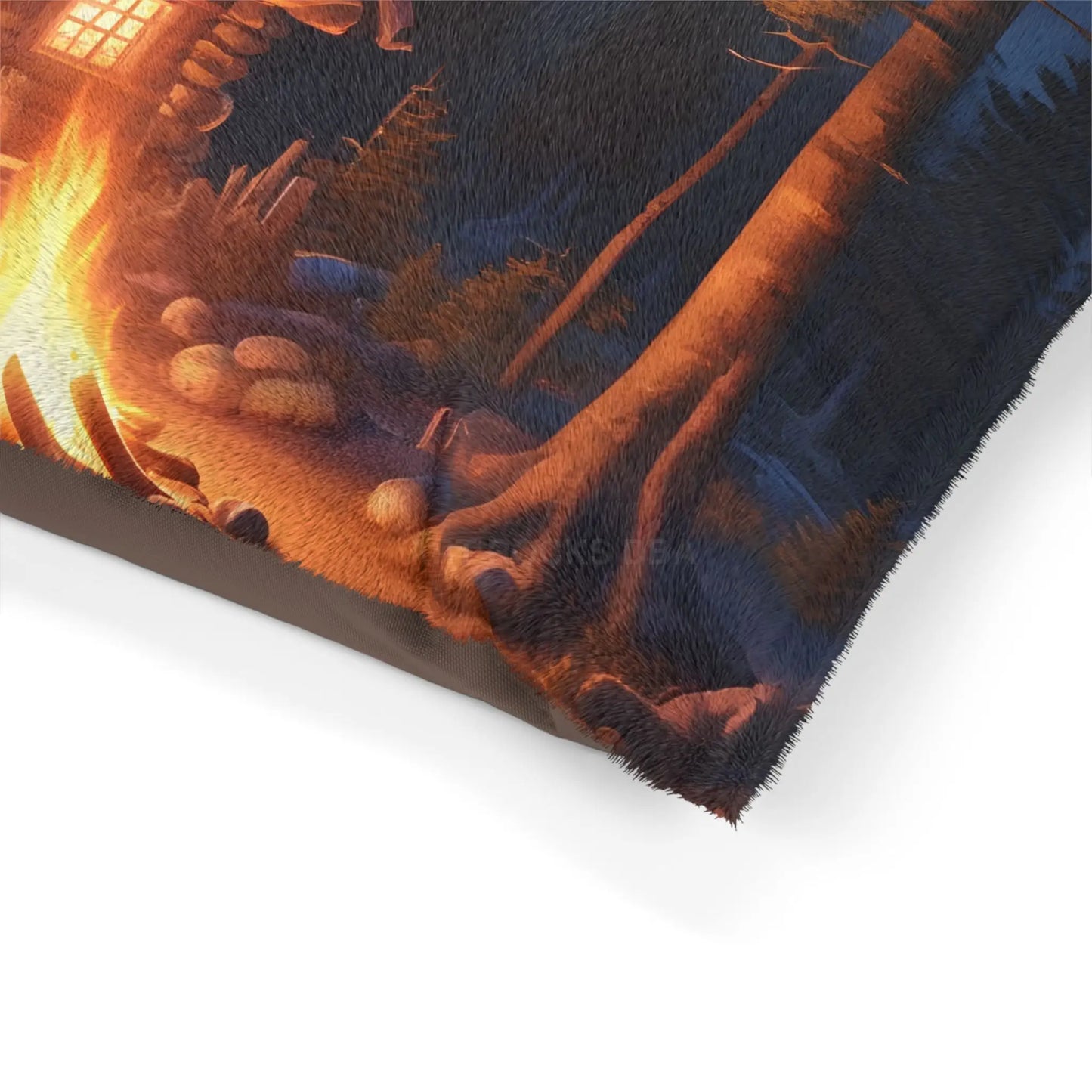 Cabin Campfire Pet Bed — Cozy Outdoor Log Cabin Dog/Cat Bed - Pets