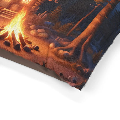Cabin Campfire Pet Bed — Cozy Outdoor Log Cabin Dog/Cat Bed - Pets