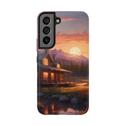 Cabin House in The Mountains Phone Cases - Nature Lover Gift Adventure Style Rustic Aesthetic Summer Vibe Camping