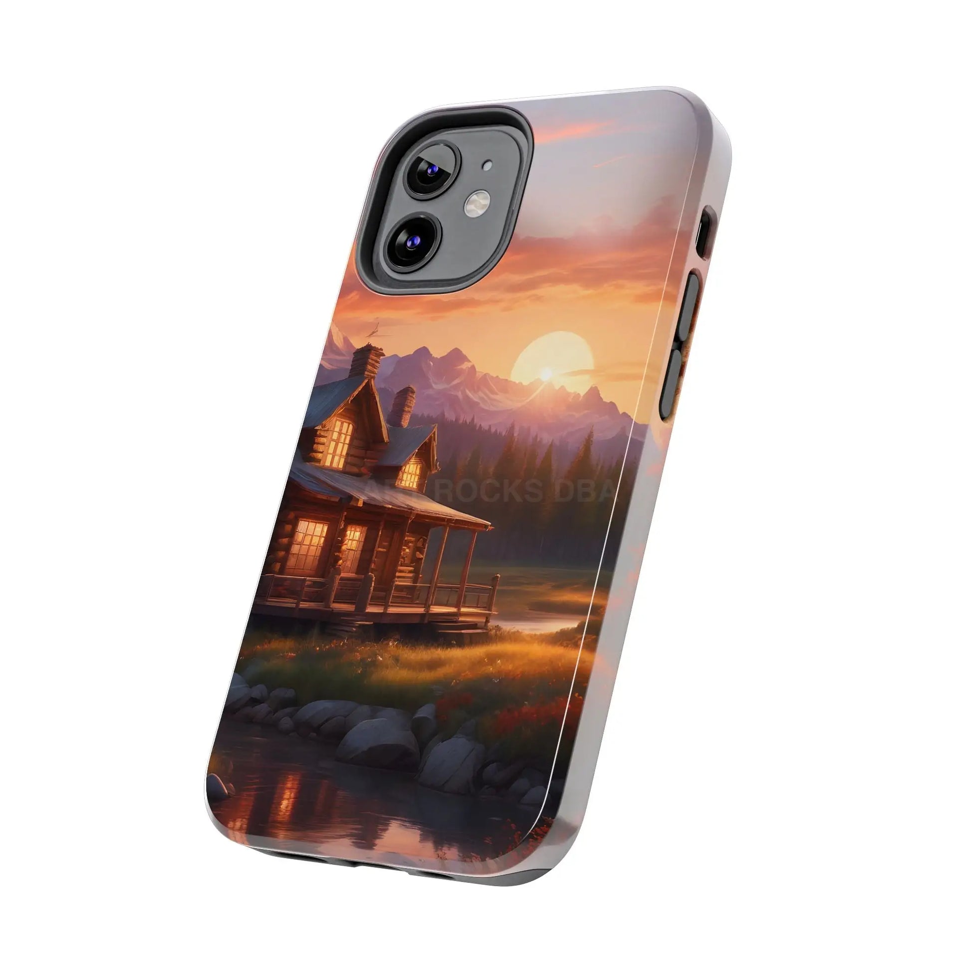 Cabin House in The Mountains Phone Cases - Nature Lover Gift Adventure Style Rustic Aesthetic Summer Vibe Camping