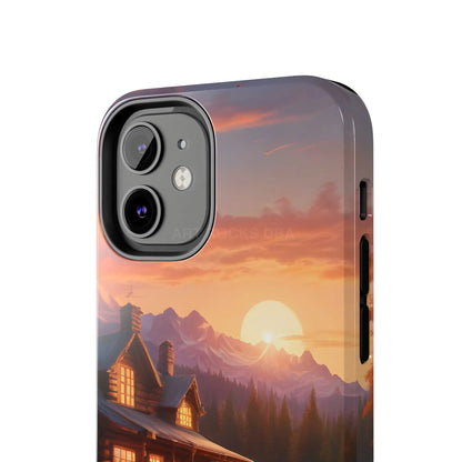 Cabin House in The Mountains Phone Cases - Nature Lover Gift Adventure Style Rustic Aesthetic Summer Vibe Camping
