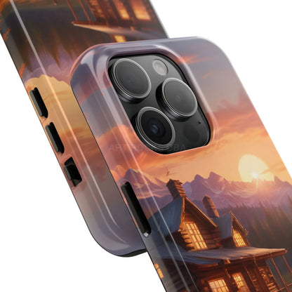 Cabin House in The Mountains Phone Cases - Nature Lover Gift Adventure Style Rustic Aesthetic Summer Vibe Camping