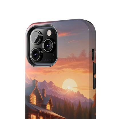 Cabin House in The Mountains Phone Cases - Nature Lover Gift Adventure Style Rustic Aesthetic Summer Vibe Camping