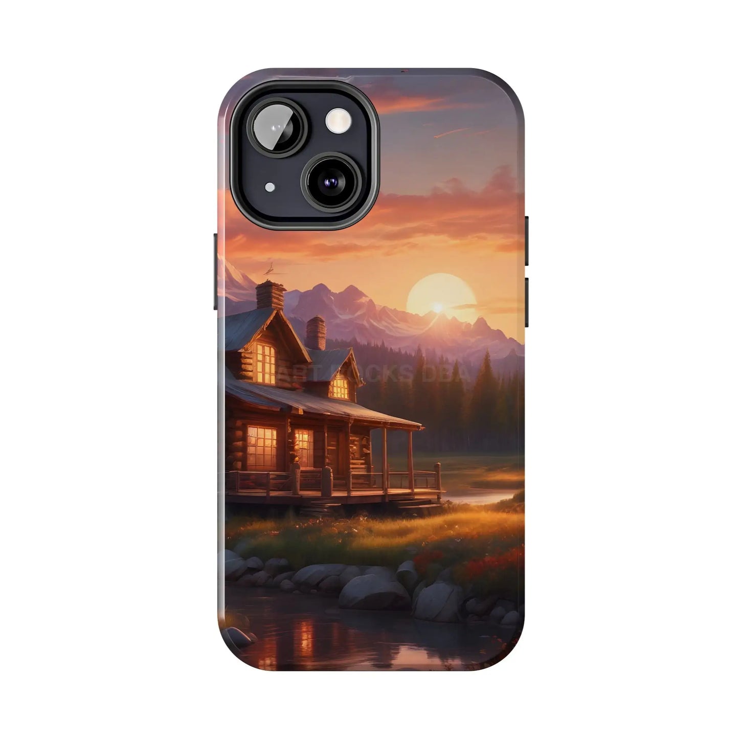 Cabin House in The Mountains Phone Cases - Nature Lover Gift Adventure Style Rustic Aesthetic Summer Vibe Camping