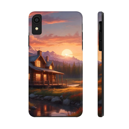 Cabin House in The Mountains Phone Cases - Nature Lover Gift Adventure Style Rustic Aesthetic Summer Vibe Camping