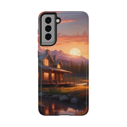 Cabin House in The Mountains Phone Cases - Nature Lover Gift Adventure Style Rustic Aesthetic Summer Vibe Camping