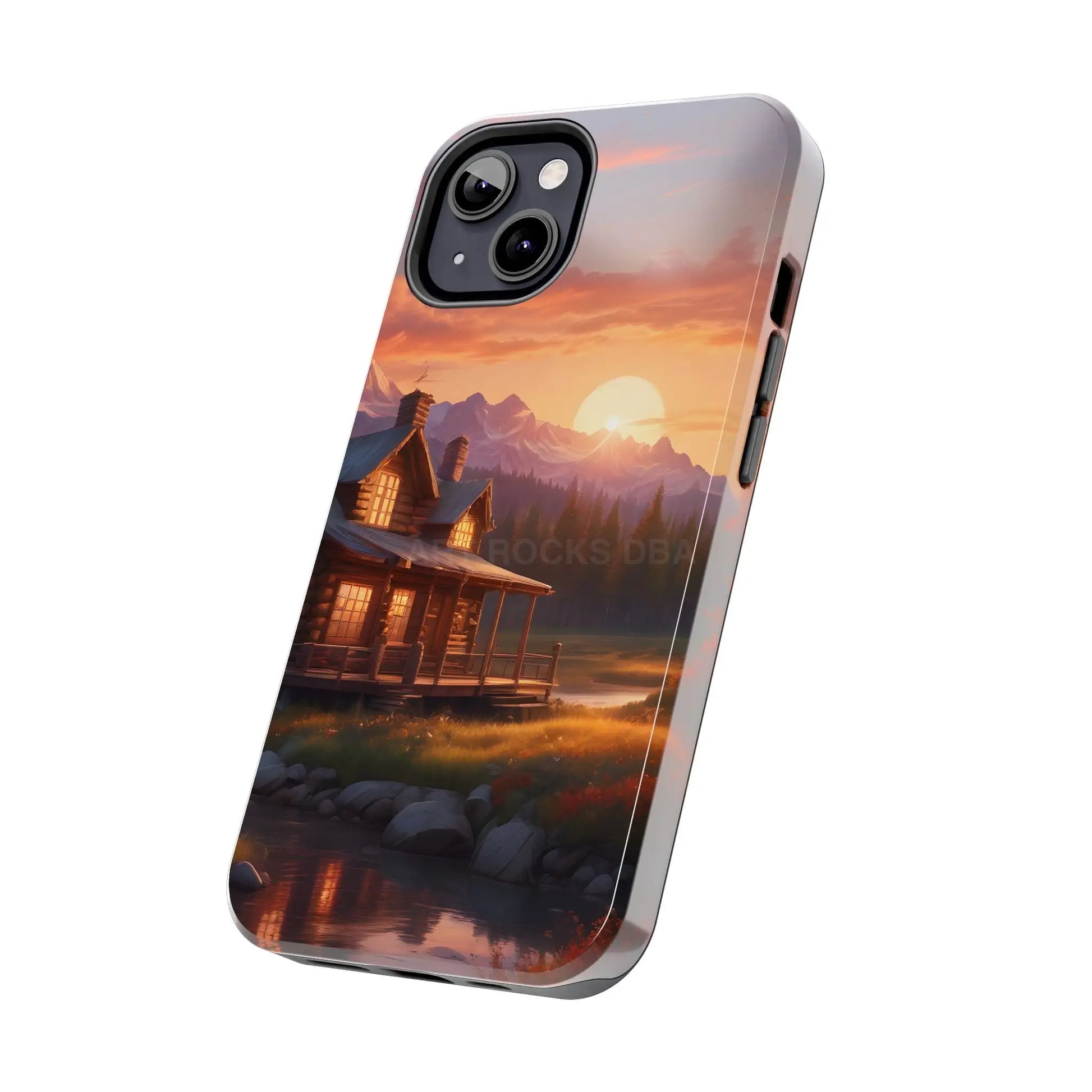 Cabin House in The Mountains Phone Cases - Nature Lover Gift Adventure Style Rustic Aesthetic Summer Vibe Camping