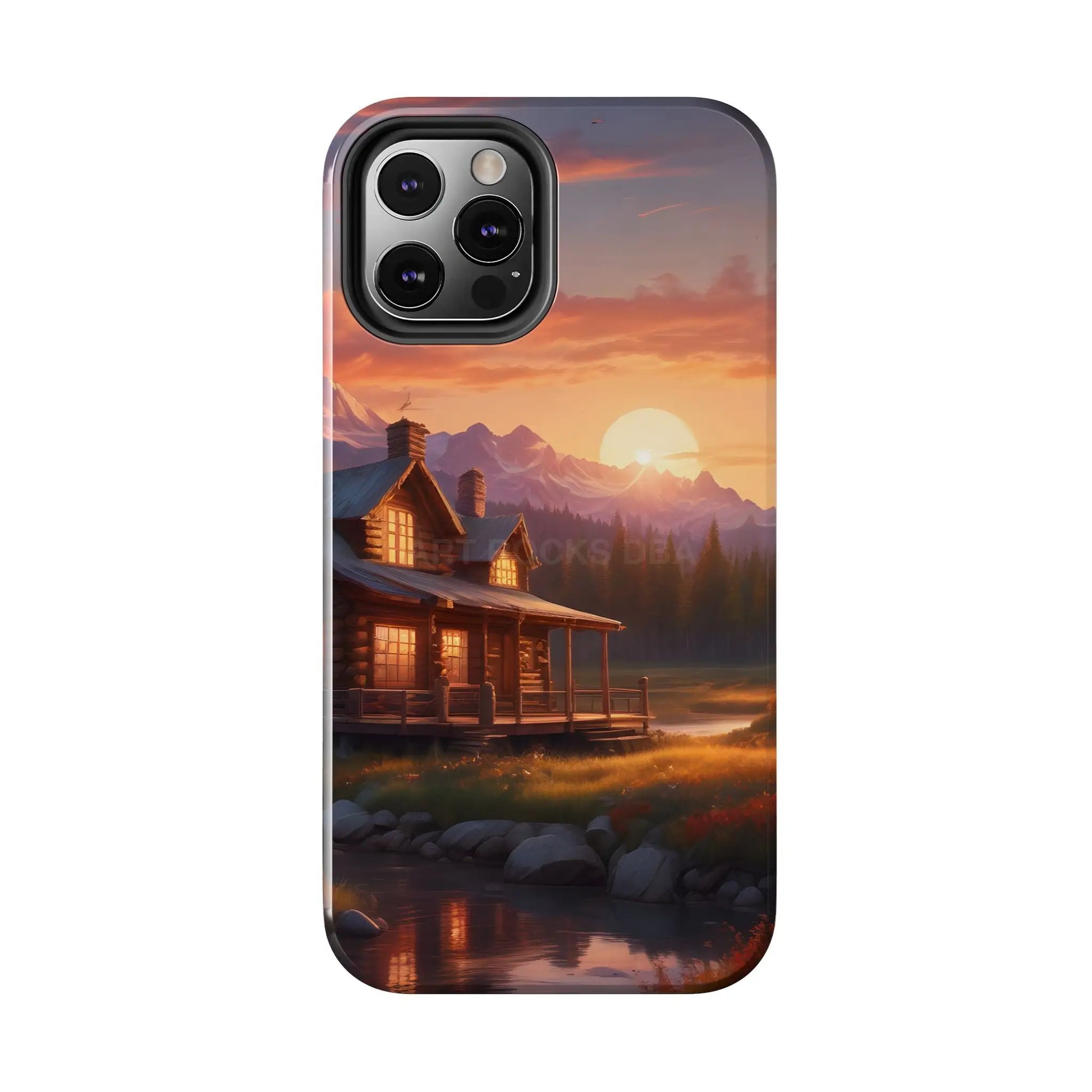 Cabin House in The Mountains Phone Cases - Nature Lover Gift Adventure Style Rustic Aesthetic Summer Vibe Camping