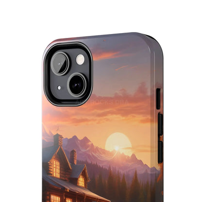 Cabin House in The Mountains Phone Cases - Nature Lover Gift Adventure Style Rustic Aesthetic Summer Vibe Camping