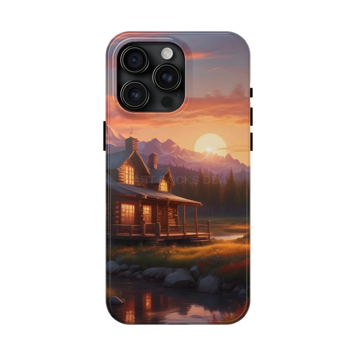 Cabin House in The Mountains Phone Cases - Nature Lover Gift Adventure Style Rustic Aesthetic Summer Vibe Camping