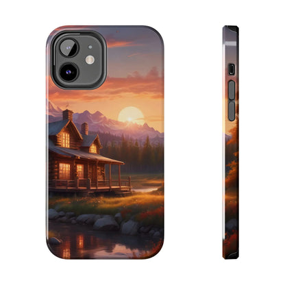 Cabin House in The Mountains Phone Cases - Nature Lover Gift Adventure Style Rustic Aesthetic Summer Vibe Camping