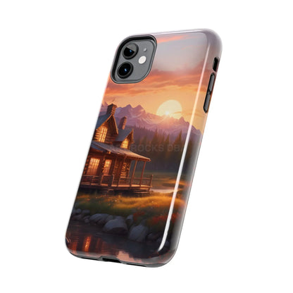 Cabin House in The Mountains Phone Cases - Nature Lover Gift Adventure Style Rustic Aesthetic Summer Vibe Camping