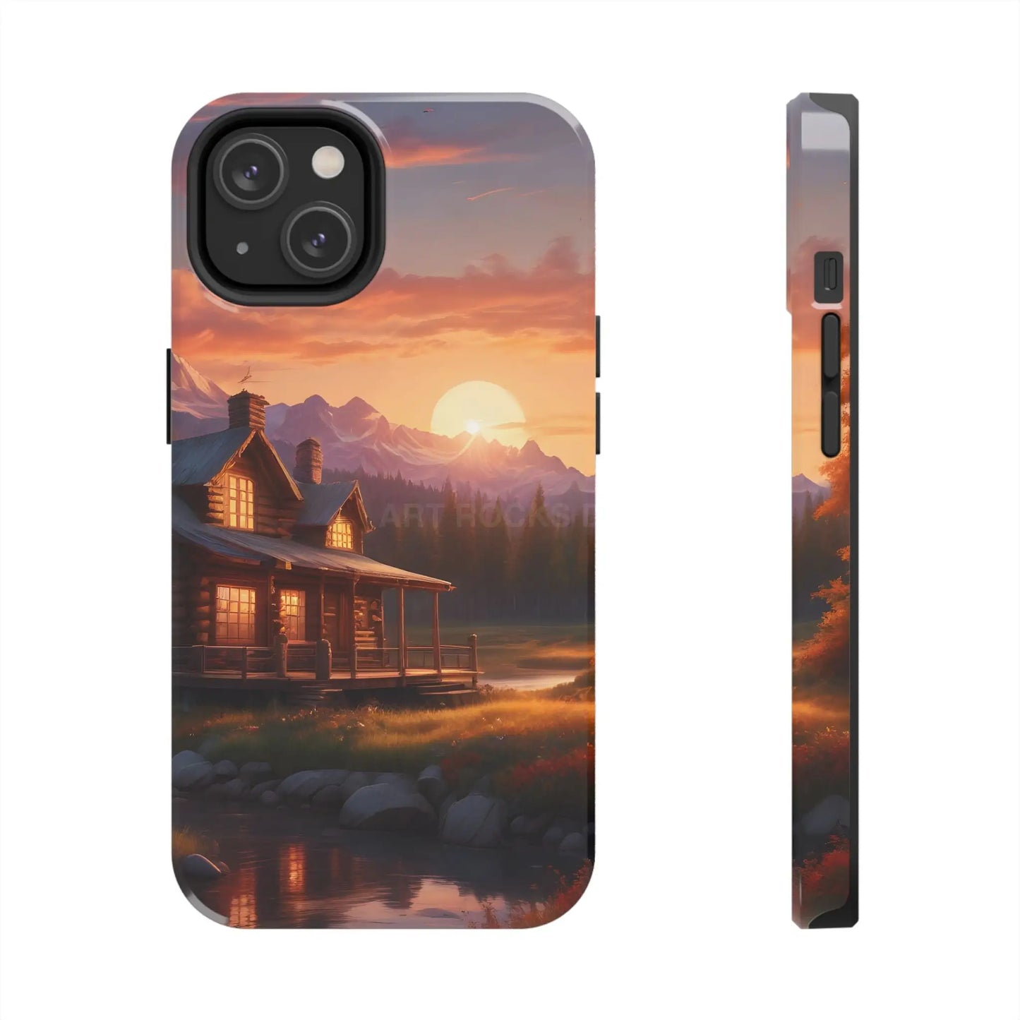 Cabin House in The Mountains Phone Cases - Nature Lover Gift Adventure Style Rustic Aesthetic Summer Vibe Camping