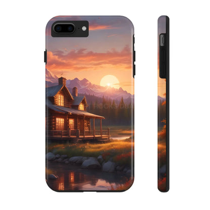 Cabin House in The Mountains Phone Cases - Nature Lover Gift Adventure Style Rustic Aesthetic Summer Vibe Camping