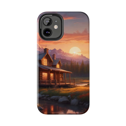 Cabin House in The Mountains Phone Cases - Nature Lover Gift Adventure Style Rustic Aesthetic Summer Vibe Camping