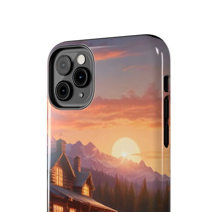 Cabin House in The Mountains Phone Cases - Nature Lover Gift Adventure Style Rustic Aesthetic Summer Vibe Camping