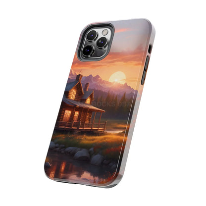 Cabin House in The Mountains Phone Cases - Nature Lover Gift Adventure Style Rustic Aesthetic Summer Vibe Camping