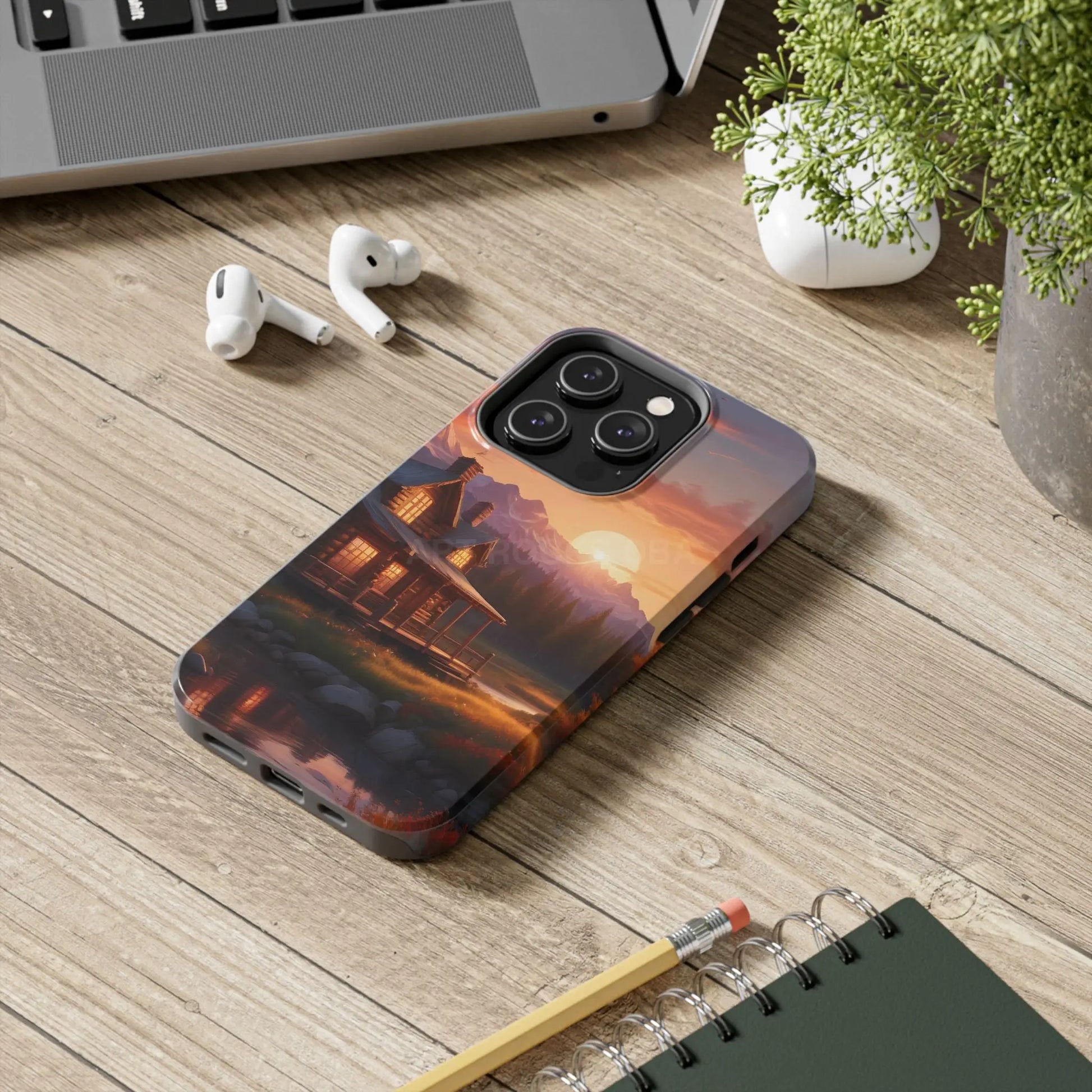 Cabin House in The Mountains Phone Cases - Nature Lover Gift Adventure Style Rustic Aesthetic Summer Vibe Camping